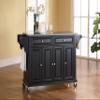 Crosley Furniture Full Size Granite Top Rolling Kitchen Island Storage Cart, Microwave Stand, Spice Rack, Black view 4