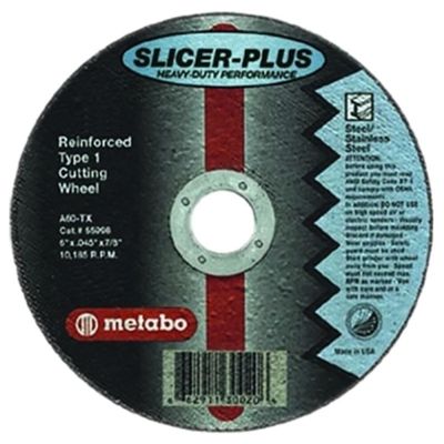 Abrasive -Off Wheel, Type 1, 6 in Dia, 0.045 in Thick, 7/8 in Arbor Hole Size, Aluminum Oxide - 1 Each