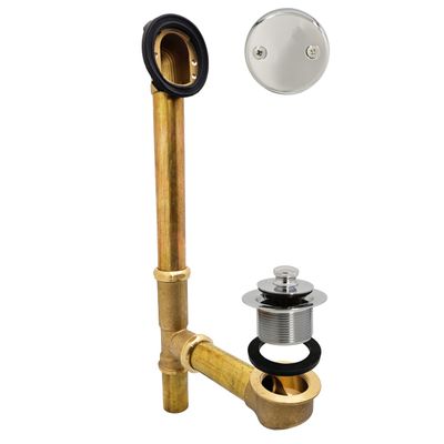 Westbrass Pull & Drain Bath Waste - 14" Make-Up, 17 Gauge Tubing, Polished Nickel, D3262-05