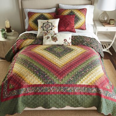 Donna Sharp Contemporary Polyester Quilt with Spice Postage Stamp Design - 1-Piece King Size Quilt, Machine Washable, Perfect for Any Decor Theme