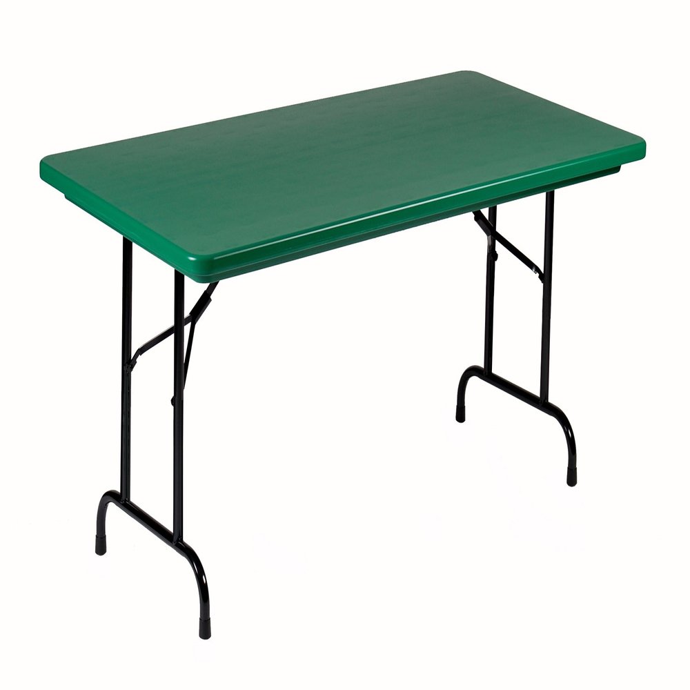 Correll R3060-29 R Series, Blow Molded Plastic Commercial Duty Folding Table, Rectangular, 30" x 60", Forest Green, Custom Built to Order in The USA
