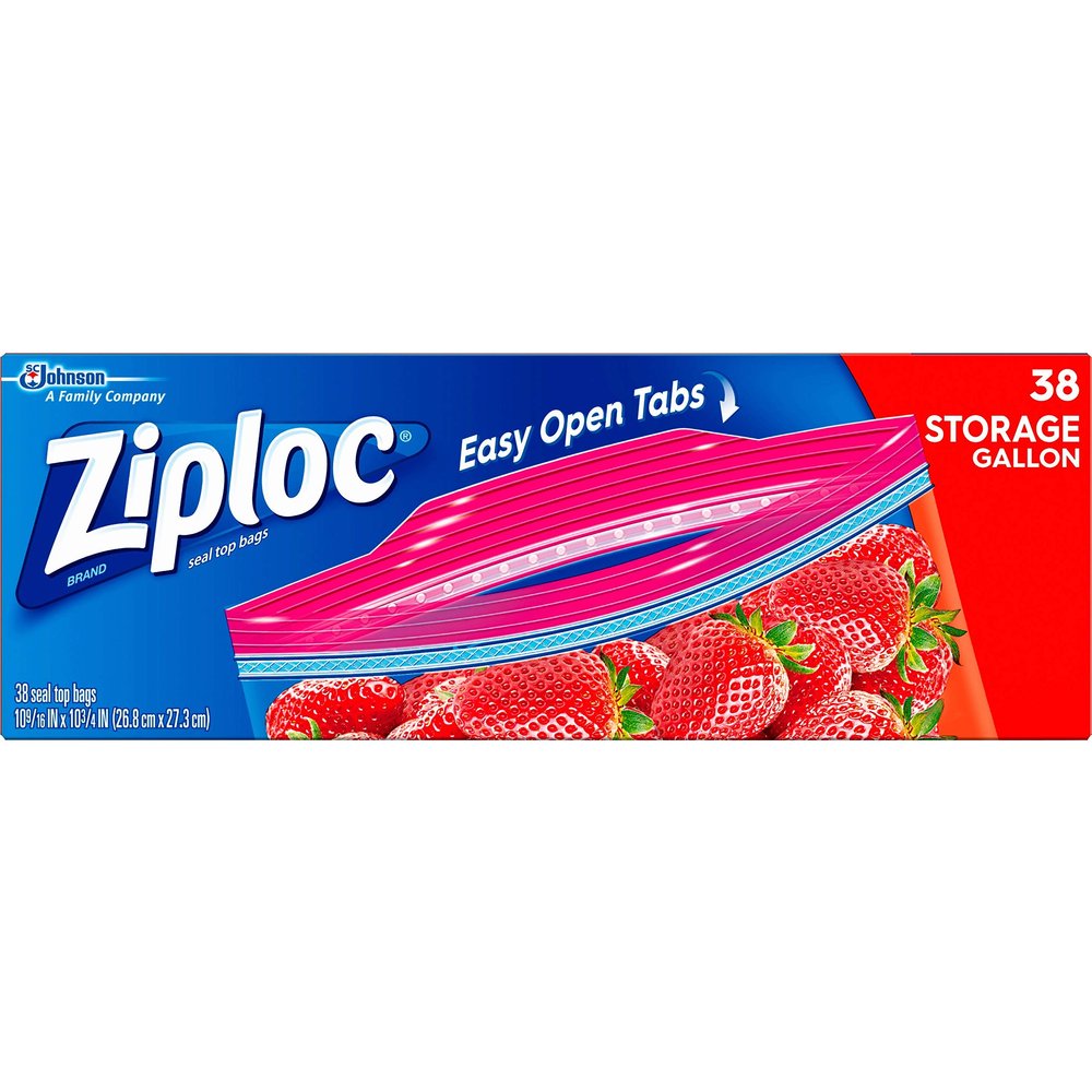 Ziploc 665016 Double Zip/ Storage Bags, 10-9/16 x 10-3/4, 1 Gal, Clear, 38/Box (Case of 9 Boxes)