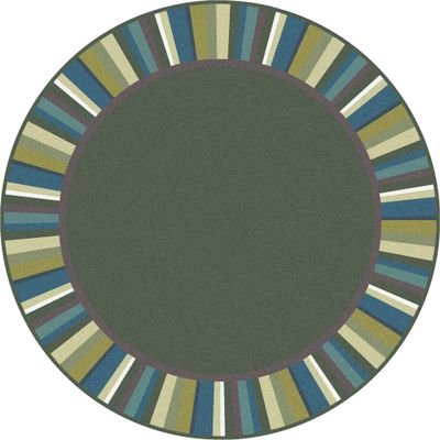 Joy Carpets Kid Essentials Clean Green Rug, Soft, 7'7" Round