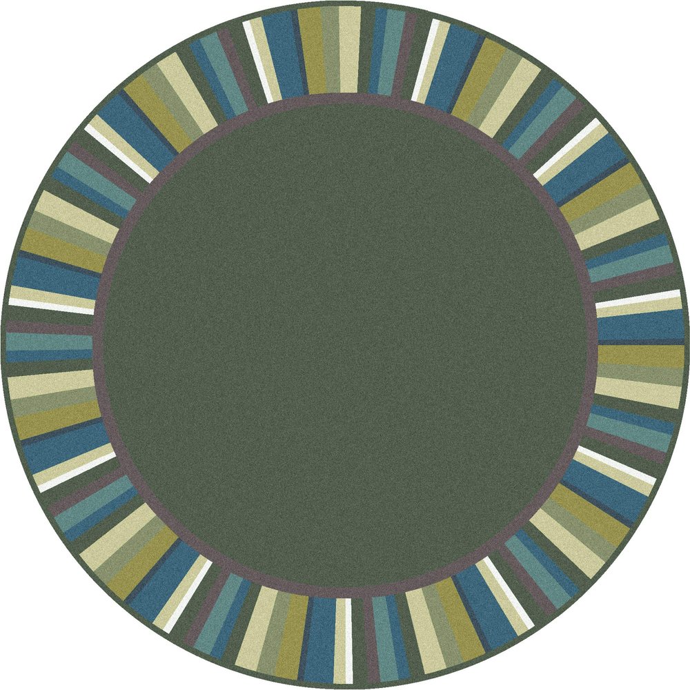 Joy Carpets Kid Essentials Clean Green Rug, Soft, 7'7" Round