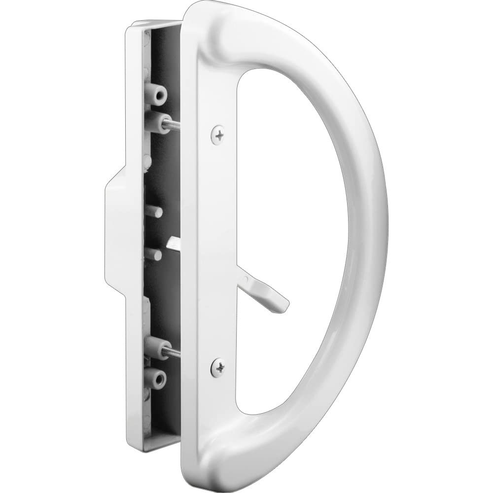 Slide-Co 143598 Sliding Patio Door Handle Set - Replace Old or Damaged Door Handles Quickly and Easily White Diecast, Mortise Style, Non-Keyed, Fits 3-15/16 Hole Spacing (Single Pack)