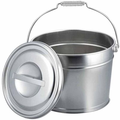 Shimomura 20442 Tsubamesanjo Bucket with Lid, 2.8 gal (8 L), Made in Japan, Stainless Steel, Car Washing, Cleaning, Garbage Bin, Unbreakable, Durable, Outdoor