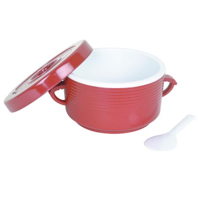 Thunder Group T-111 Rice Container, with lid, 64 oz., 2 Loop Side Handles, Includes Spoon, Insulated, Plastic
