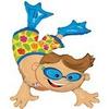 Underwater Diver 47" Mylar Balloon Boy in Swimming Trunks with Flippers view 1