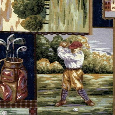 13 Gauge Masters of Golf Series 6104 Flag Vinyl Tablecloth 54" X 75' Roll