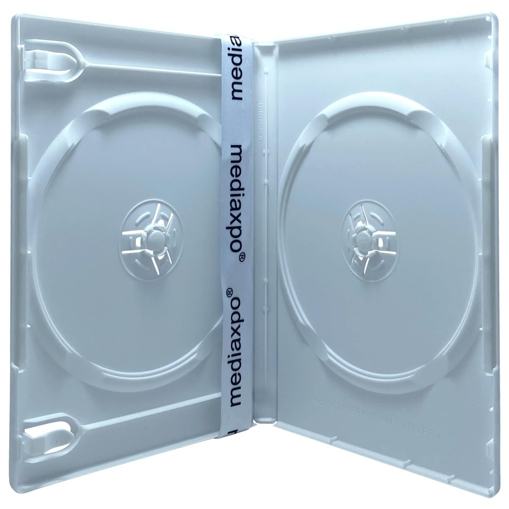 200 Premium Standard Solid White Color Double DVD Cases (100% New Material)
