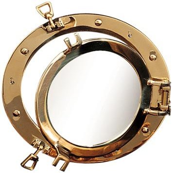 HS 8" Polished Brass Nautical Porthole Window