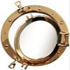 HS 8" Polished Brass Nautical Porthole Window view 1