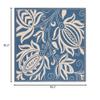 SAFAVIEH Washable Rug Outdoor Courtyard Collection - 7'10" Square, Blue & Natural, Non-Shedding & Easy Cleaning, Ideal for Patio, Backyard, Mudroom (CY2961-3103) view 2