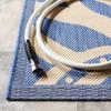 SAFAVIEH Washable Rug Outdoor Courtyard Collection - 7'10" Square, Blue & Natural, Non-Shedding & Easy Cleaning, Ideal for Patio, Backyard, Mudroom (CY2961-3103) view 4