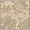 SAFAVIEH Washable Rug Outdoor Courtyard Collection - 7'10" Square, Natural & Brown, Non-Shedding & Easy Cleaning, Ideal for Patio, Backyard, Mudroom (CY2961-3001) view 1
