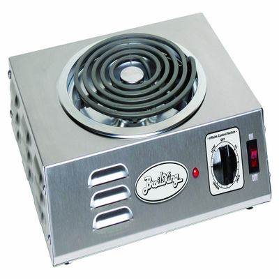 BroilKing CSR-3TB 1500 Watt Electric Countertop Hot Plate with Single Coiled Burner | Commercial Induction Cooktop Stove for Restaurant | 12.25'W x 14"D x 4.25"H, Gray, Stainless Steel Base, 120v