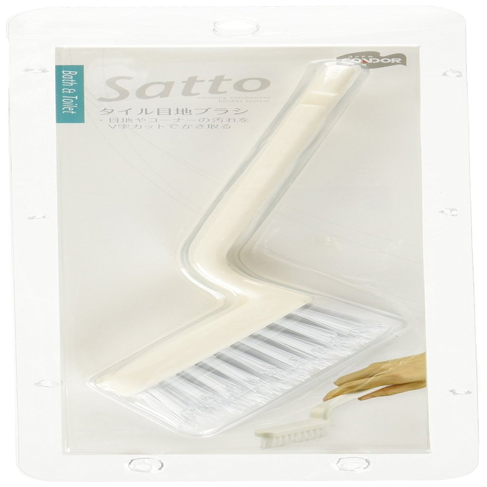 Yamazaki Sangyo 135035 Satto Bath Cleaning Grout Brush, White