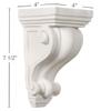 Ekena Millwork COR04X04X07DE 4-Inch W x 4-Inch D x 7 1/2-Inch H Devon Corbel , White view 2