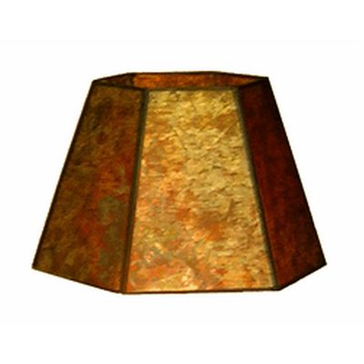 Upgradelights Amber Mica 12 Inch Hex Washer Fitter Lampshade 7x12x8