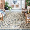 SAFAVIEH Washable Rug Outdoor Courtyard Collection - 7'10" Square, Natural & Blue, Non-Shedding & Easy Cleaning, Ideal for Patio, Backyard, Mudroom (CY2098-3101) view 1