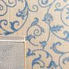 SAFAVIEH Washable Rug Outdoor Courtyard Collection - 7'10" Square, Natural & Blue, Non-Shedding & Easy Cleaning, Ideal for Patio, Backyard, Mudroom (CY2098-3101) view 4