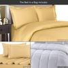 sheetsnthings 8 Piece Bed in A Bag Set Includes: California King Size, 100% Cotton, 600TC Striped Gold (Sheet Set + Duvet Cover Set) + All Season White Down Alternative Comforter view 2