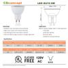 CBConcept UL-Listed GU10 LED Light Bulbs, 5-Pack, 6 Watt, 550 Lumen, Warm White 3000K, 50W Halogen Equivalent, 36Beam Angle, 120 Volt,Not Dimmable,Recessed/Track Lighting | Designed in San Francisco view 2