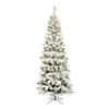 Vickerman 6.5' Flocked Pacific Pencil Artificial Christmas Tree, Unlit - Lifelike Indoor Seasonal Home Decor - Maintenance Free Flocked Faux Christmas Tree view 1