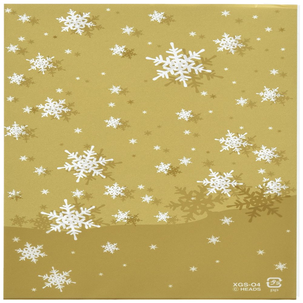 (Heads) XGS-O4 Wrapping Bags, OPP Bags, Christmas, Gold Snow-SS (50 Pieces)