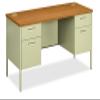 HON Metro Classic Double Pedestal Credenza with Knee Space, 2 Box/2 File Drawers and Putty Finish, 60", Harvest view 1