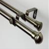 A&F Rod Decor - Double Curtain Rod Set 120-170 inch w/Global Finial - Antique Brass view 1