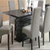Coaster Home Furnishings - Stanton - Solid Hardwood & Oak Veneer - 66-Inch Rectangular Dining Table with Pedestal Base - Dining Room & Home Kitchen - Black - 102061 view 2