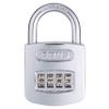 ABUS 160/50 B 160 All Weather Chrome 4 Dial Combination Padlock, Black/Silver view 1