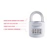 ABUS 160/50 B 160 All Weather Chrome 4 Dial Combination Padlock, Black/Silver view 4