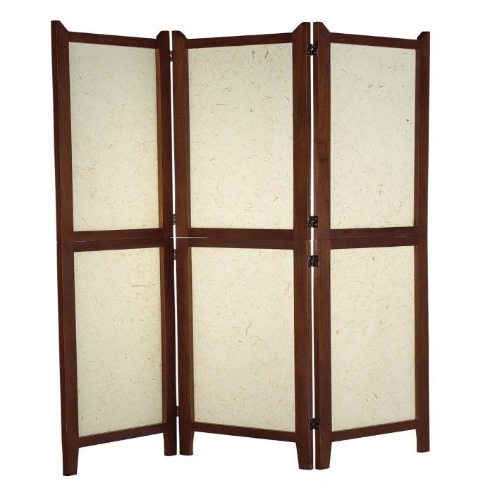 Adesso Wilton Folding Screen, Walnut Finish
