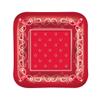Beistle 9" Square Shaped Bandana Party Tableware Plates - 12 Pack(8/Pkg) view 1