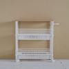 Iris Ohyama MKW-WT3S Seasoning Rack, Kitchen Wagon, Metal Pole, Wooden Top Table with Handle, 3 Tiers, Width 8.7 inches (22 cm), Slim, White/Beach view 2