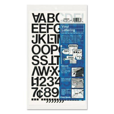 Press-On Vinyl Letters & Numbers, Self Adhesive, Black, 1''h, 88/Pack