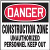 Accuform Construction Zone Unauthorized Personnel Keep Out (MCRT089VA) view 1