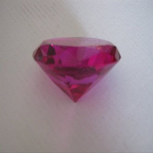 Christmas Gift Glass Rose Pink Diamond with "Merry Christmas" Engraving in Diamond Shape Paperweight