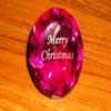 Christmas Gift Glass Rose Pink Diamond with "Merry Christmas" Engraving in Diamond Shape Paperweight view 2