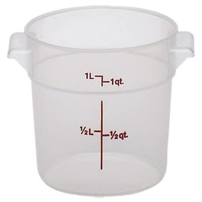 Cambro RFSCW1135 Round Storage Container, 1 Quart Capacity, Transparent