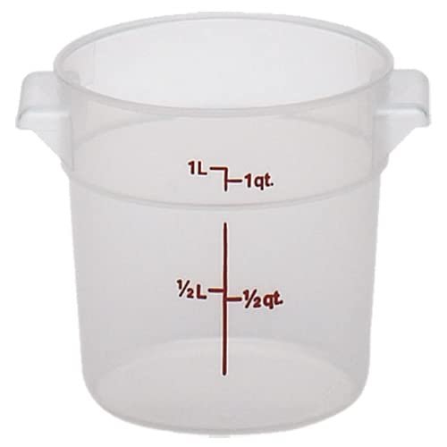 Cambro RFSCW1135 Round Storage Container, 1 Quart Capacity, Transparent