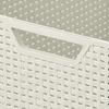 Curver Style Rattan Effect Kitchen, Living room, Bathroom, Bedroom, Utility Large Rectangular Storage Basket 30 Litres - White view 3