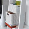 Curver Style Rattan Effect Kitchen, Living room, Bathroom, Bedroom, Utility Large Rectangular Storage Basket 30 Litres - White view 4