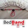 Bed Band- White. Original Bed Sheet Holder Straps (1 Pack) - USA Company- Sheet Grippers Suspenders with Smart Cordlock Button - Adjustable Fitted Sheet Holders with Bedsheet Clips - Corner Fasteners. view 3