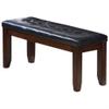 Acme Urban Faux Leather Tufted Upholstered Dining Bench in Black and Cherry view 1