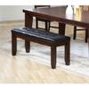 Acme Urban Faux Leather Tufted Upholstered Dining Bench in Black and Cherry view 2