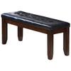 Acme Urban Faux Leather Tufted Upholstered Dining Bench in Black and Cherry view 4