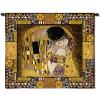 The Kiss Captured by Gustav Klimt | Woven Tapestry Wall Art Hanging | Iconic Romantic Modern Collage Masterpiece | 100% Cotton USA Size 63x55 view 1